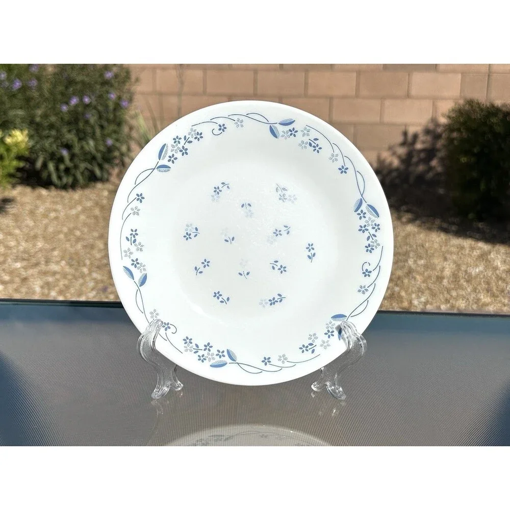 Corelle Provincial Blue 6 3/4 Inch Bread or Dessert Plates Blue Flowers Set of 5